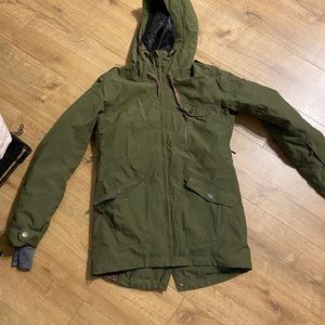 Roxy olive green snowboard jacket